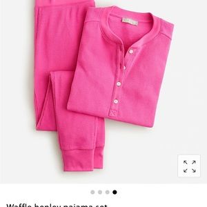 NWT J Crew Waffle Henley Pajama Set